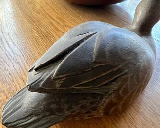 Jim Foote signed and dated wooden duck carving 1971 back view