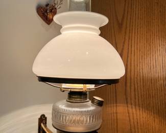ANTIQUE KEROSENE WALL LAMP ELECTRIFIED CIRCA 1890