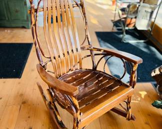 HICKORY BENTWOOD TWIG ROCKING CHAIR