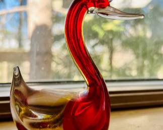 GLASS SWAN POSSIBLY MURANO