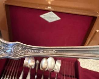 SET OF STERLING SILVER ART NOUVEAU FLATWARE - STRATFORD PATTERN SIMPSON, HALL & MLLER