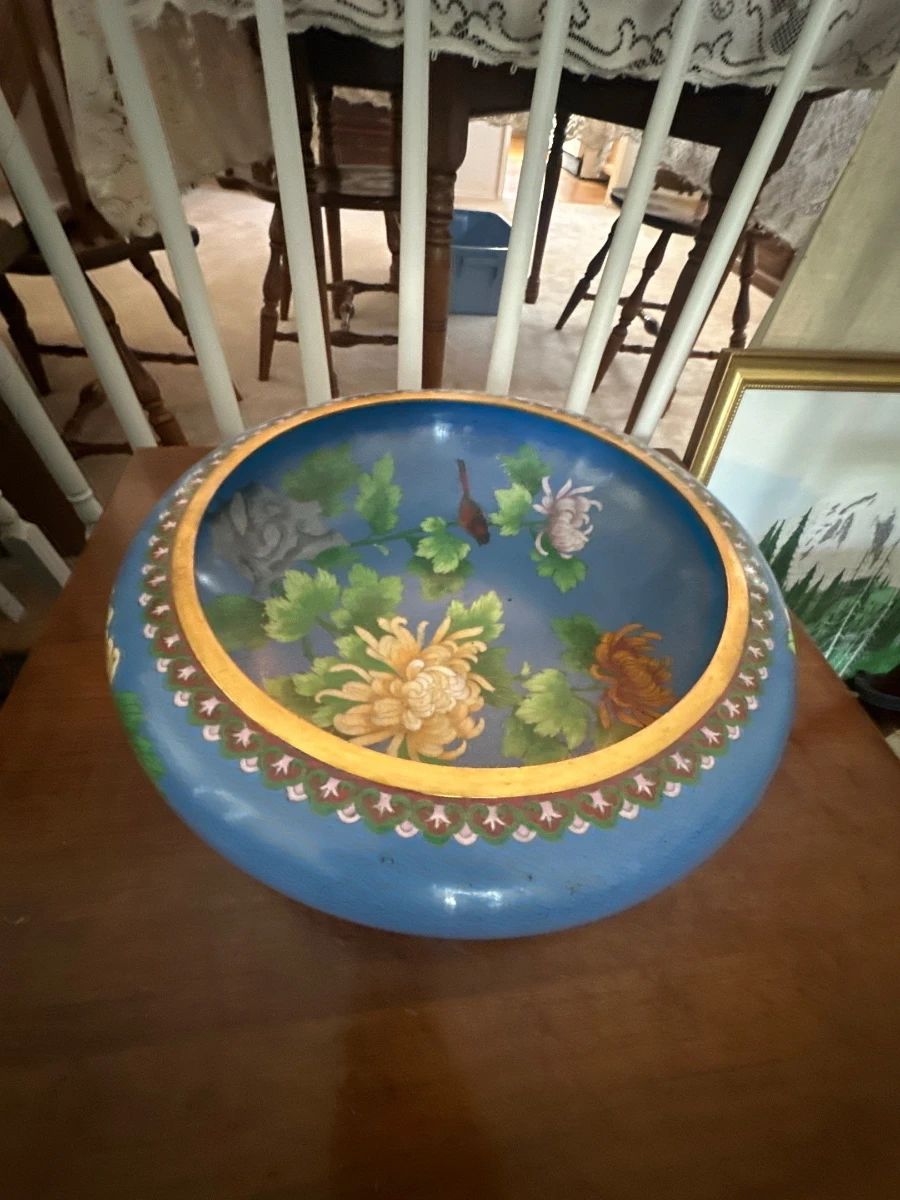 Floral blue decorative bowl