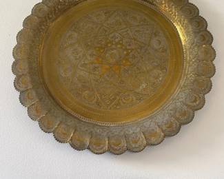 Decorative brass platter