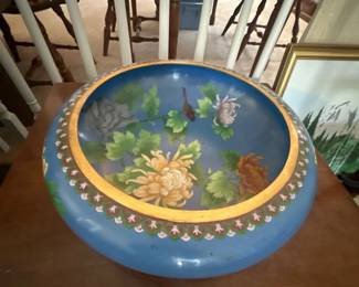 Floral blue decorative bowl