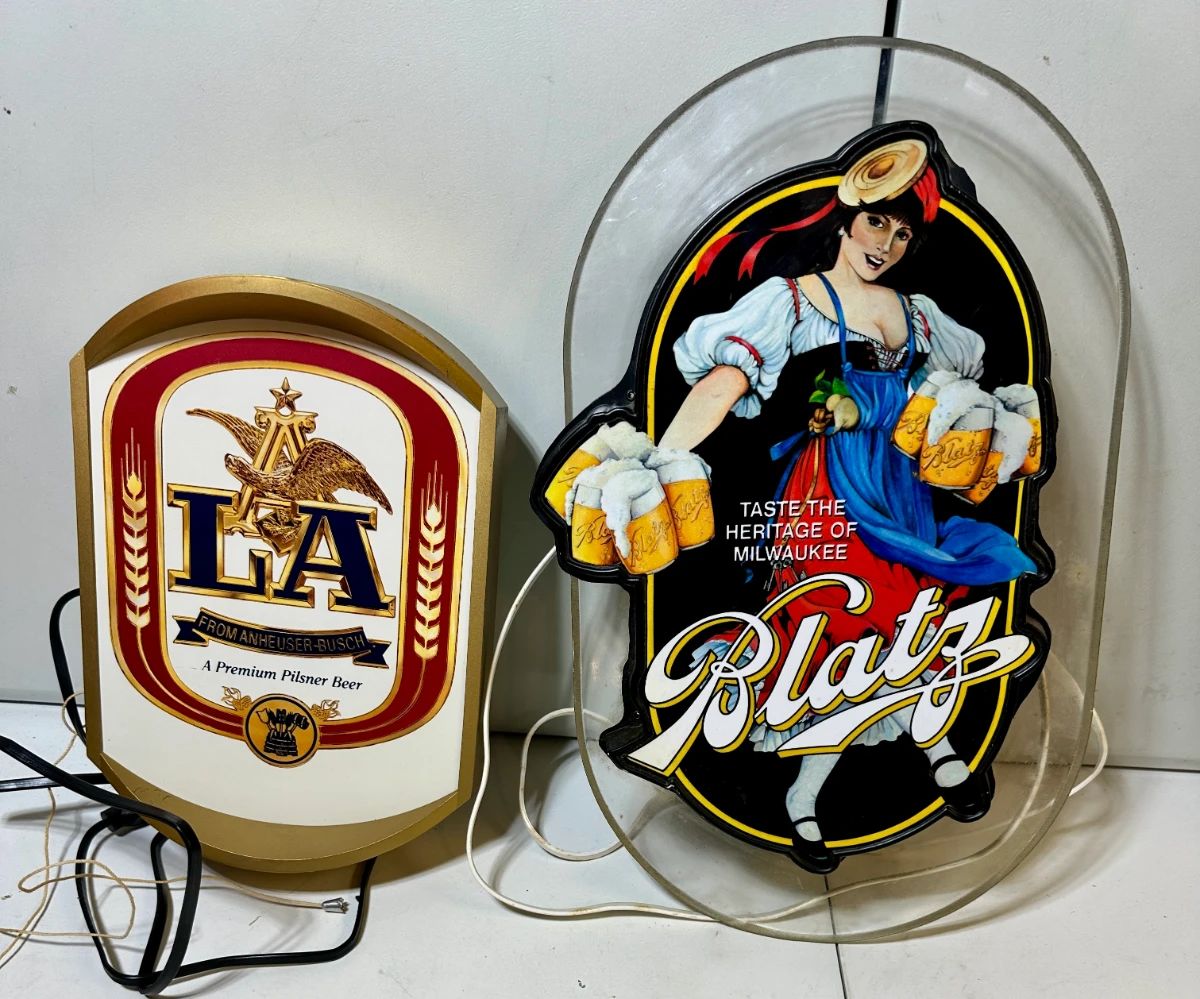 Blatz and LA Lighted Beer Signs