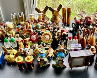 So many vintage salt and pepper shakers!
