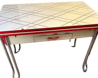 Vintage Red Aluminum Table