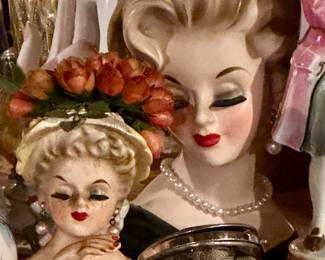 Vintage ladyhead figurines