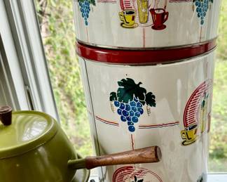 Vintage Canisters and Fondue Set