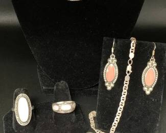 AM229VPink  Silver Jewelry