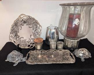 AM156Mercury Glass  Silver Toned Items