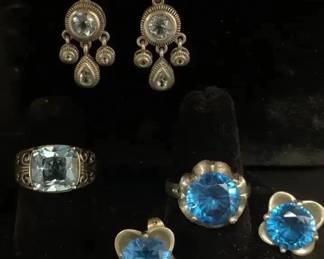 AM285VBeautiful Blue Silver Jewelry