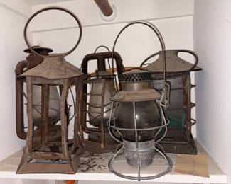 Antique railroad lanterns