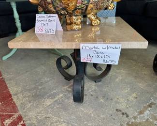 Marble and Metal Table 