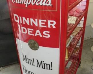 Vintage Campbell's Soup Branded Red Wire Retail Display Rack