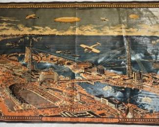 1933 "Century of Progress" World's Fair Chicago Wall Tapestry