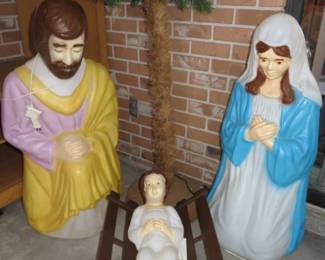 Vintage Empire Blow Mold 4 Piece Nativity Set