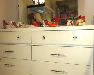 Vintage White Bassett Dresser w/Mirror