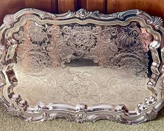Large Silver-plate Tea Service Tray