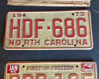 1973, 1975 NC Tags