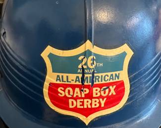 VINTAGE 1963 STARR ELECTRIC SPONSORED SOAP BOX DERBY CAR - WON 3 OF 4 RACES w/HELMET