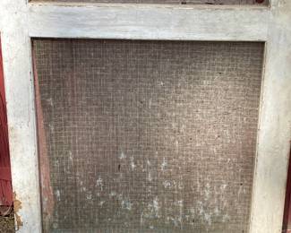 **AS-IS** ANTIQUE SCREEN DOOR W/BRASS KNOB/HANDLE