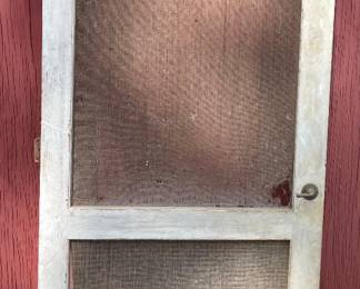 **AS-IS** ANTIQUE SCREEN DOOR W/BRASS KNOB/HANDLE