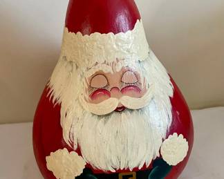 VINTAGE HANDPAINTED SANTA GOURD