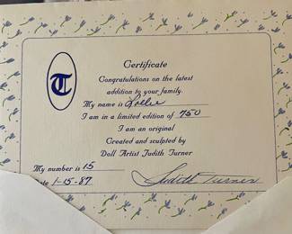 JUDITH TURNER PORCELAIN DOLL "LOLLIE" #15
