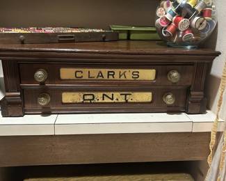 Two drawer sewing thread cabinet