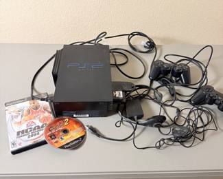Lot #35 Sony PlayStation 2 PS2 Console Bundle – Controllers, Headset, Cables & Games, Retro Gaming System Lot