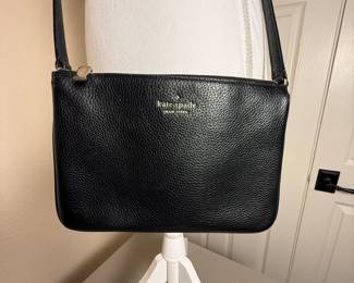Lot #46 Kate Spade Leather Crossbody Purse & Matching Wallet – Black Designer Handbag Set, Women’s Luxury Fashion Accessory