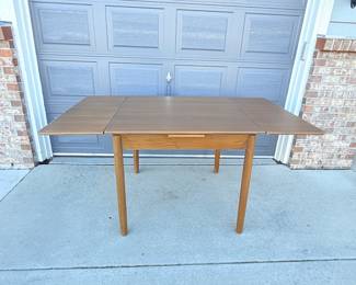 Lot #4 Authentic MCM Midcentury Modern Danish Draw Leaf Table.