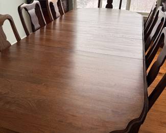 Lot #1 Eight Chairs and Harden Furniture Solid Cherry Extension Dining Table Seats 4-8 comfortably 63”-95”