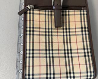 Lot #47 Burberry Crossbody Bag – Classic Nova Check Plaid & Leather Trim, Designer Shoulder Bag, Luxury Handbag
