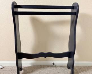 Lot #11 Blue Quilt Rack – Wooden Blanket Stand, Farmhouse Quilt Holder, Vintage Style Bedroom & Living Room Storage