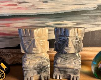 Aztec carved bookends