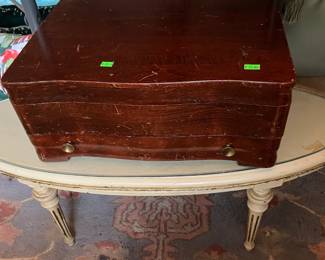 Small oval table with glass