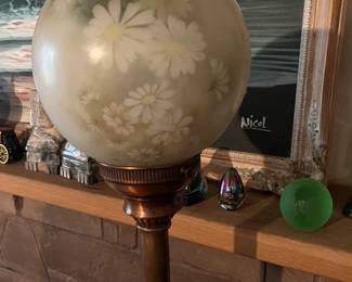 Hand painted glass lamp globe