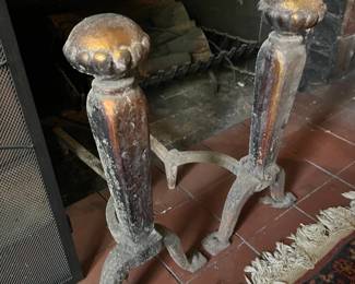 Cast iron andirons