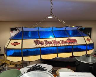 Vintage Budweiser pool table light fixture
