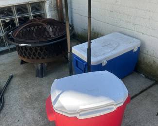 Coolers and firepit
