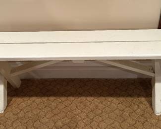 (2) painted white benches (only one photographed)