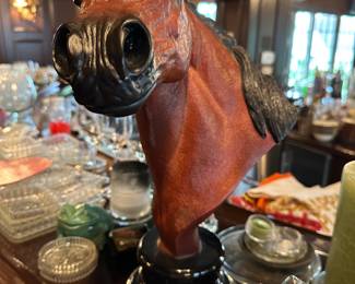 Carlos Estevez horse head sculpture with COA