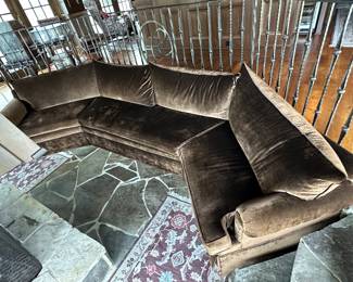 3 piece velvet sectional (as is)....