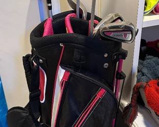 Golf clubs and bag