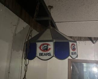 Chicago Bears stained glass light fixture