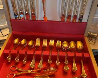 Gold plated flatware