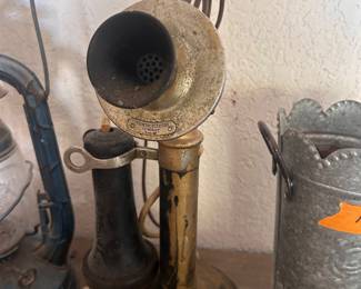 Antique Western Electric Brass Candlestick Desk Telephone Rare!! 