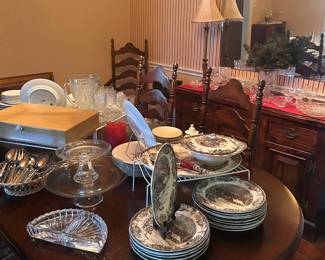 Formal Dining room set with chairs and buffet